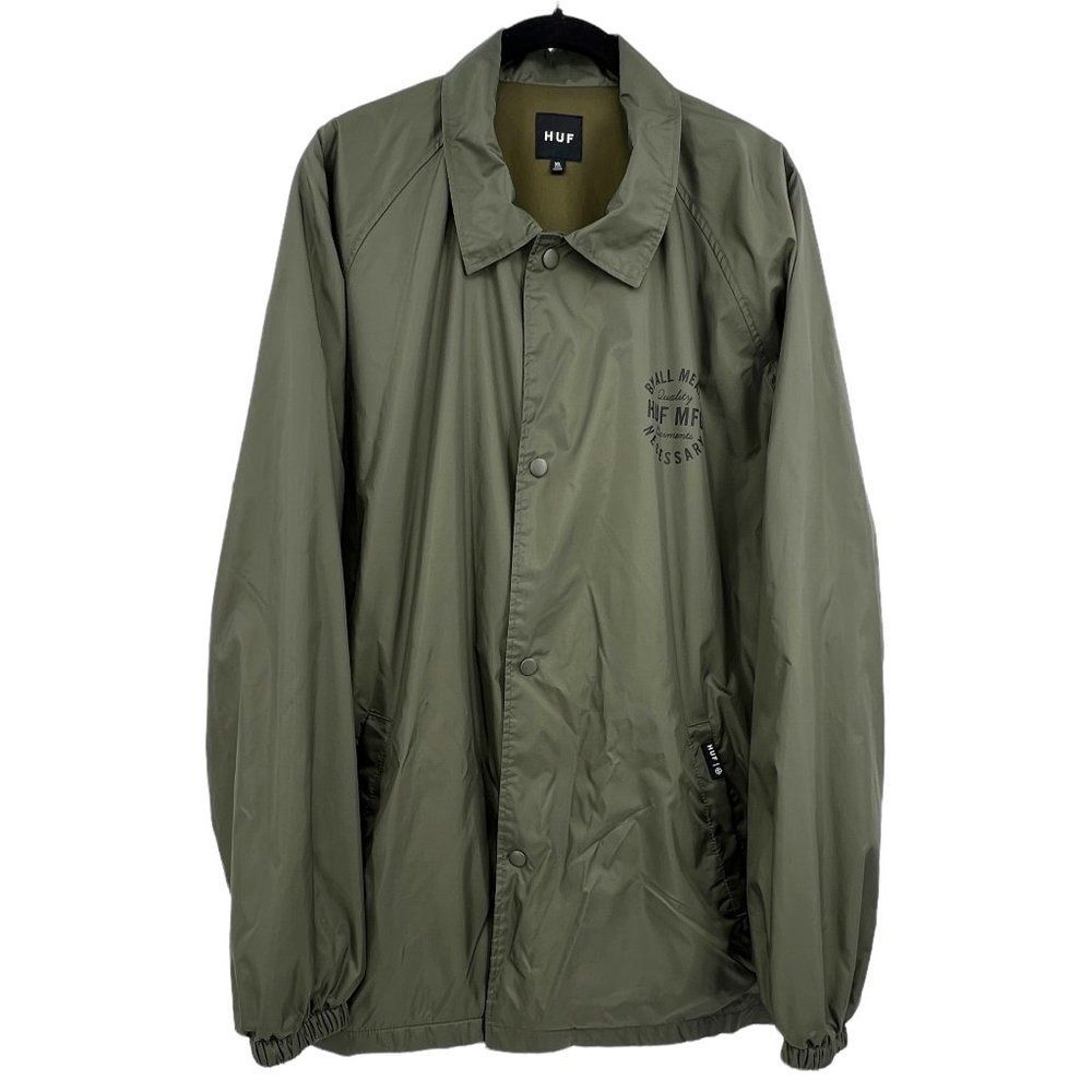HUF “By All Means Necessary” Green Nylon Windbreaker Jacket XL